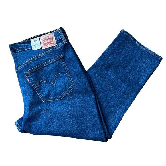 NWT Levi's Wedgie Straight Button Fly Size 24W Cotton Denim Jeans Plus S… - Picture 2 of 16